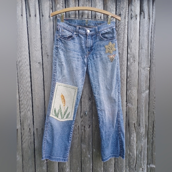 ❤️7 for All Mankind vintage custom embroidered patch jeans - size 25❤️ (#3) - Picture 3 of 13